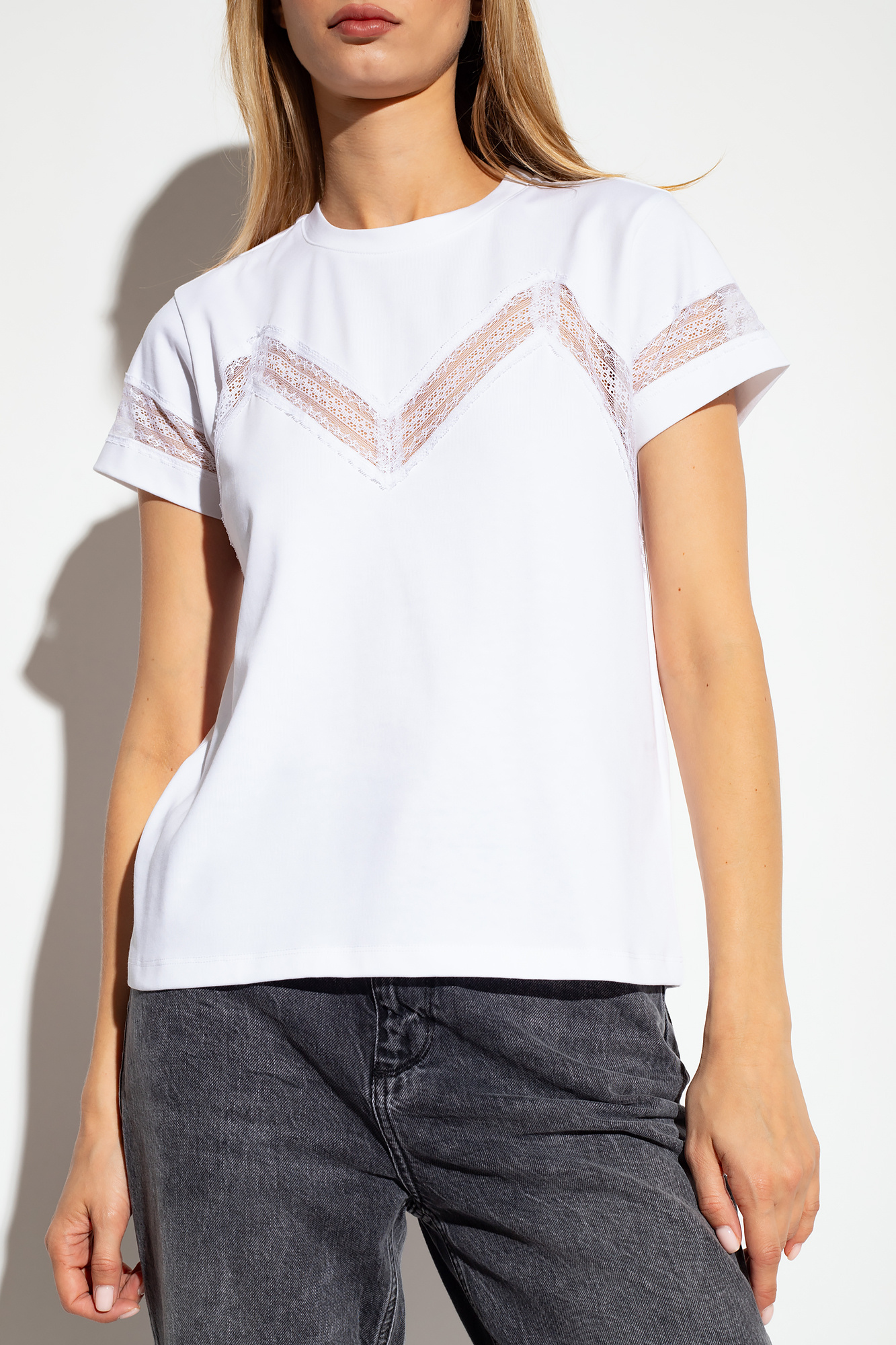 AllSaints 'Lina' lace-trimmed T-shirt | Women's Clothing | Vitkac